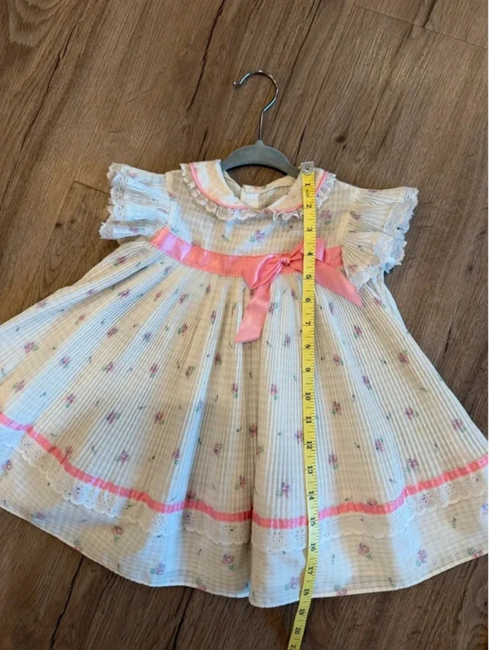 Vintage Toddler Frilly Dress Size 3T White and Pink